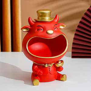 财运牛年吉祥物玄关钥匙收纳牛摆件创意家居客厅装饰乔迁新居礼品