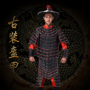 新款元朝盔甲演出服装影视剧将军盔甲战袍cos电视剧古装盔甲