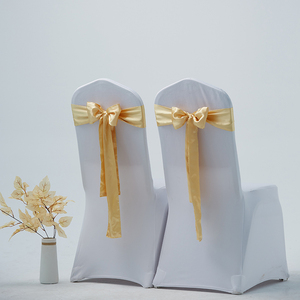 香槟金婚庆椅背缎带婚庆椅背纱婚庆椅背蝴蝶结椅背装饰婚礼椅背带