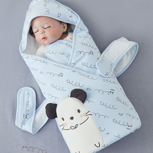 威尔贝鲁包被婴儿初生纯棉抑菌宝宝包裹包巾秋冬两用新生婴儿抱被