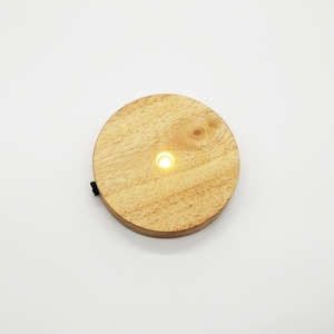 LED发光灯实木底座灯鱼缸USB充电佛像水晶香薰遥控七彩触摸小夜灯