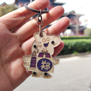 百家姓钥匙扣卡通姓氏挂件开封景区旅游纪念品文创小礼物复古木质