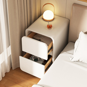 极窄床头柜简约现代小型家用卧室新款收纳柜迷你奶油风夹缝置物架