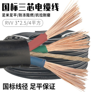 户外电源线防水三芯软电缆防冻电线插头带线2.5 4 1.5平方护套线