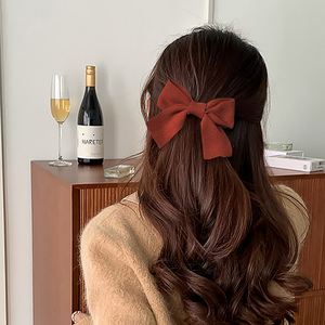 网红头顶夹红色大蝴蝶结发夹头花头绳发饰超大发卡后脑勺夹子头饰