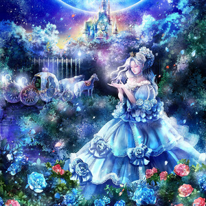 钻石画客厅卧室卡通人物梦幻星空下的灰姑娘十字绣点钻贴钻钻石绣