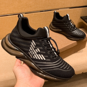 新款阿玛尼男鞋时尚百搭网布椰子鞋轻便运动休闲鞋气垫网鞋男跑鞋