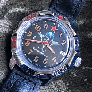 俄罗斯军表手表vostok东方表指挥官空降兵部队手动机械防水真皮