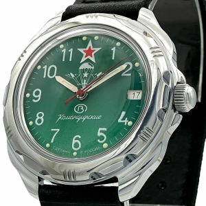 俄罗斯军表手表vostok东方表指挥官空降兵手动机械防水防震男真皮