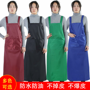 时尚韩版防水围裙女家用厨房做饭食堂防油污工作成人加长食品围腰