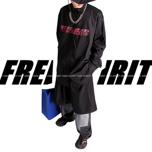 vet维特萌立体字母印花长袖衬衫男女款vtm高街潮牌os宽松休闲外套