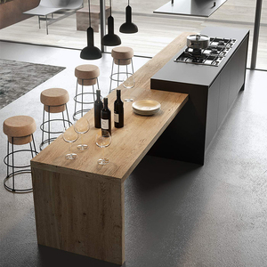 意式吧台桌简约现代中岛台家用操作台多功能桌隔断桌北欧吧台桌