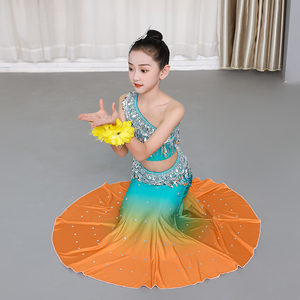 儿童傣族舞蹈演出服学生院校舞蹈培训彩云之南缅甸花开朵朵表演服