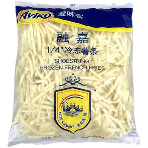 爱味客融嘉细薯条1/4冷冻细薯条2kg*6袋油炸半成品土豆汉堡原料