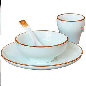 酒店用品中式陶瓷餐具摆台四件套批发定制印字饭店餐厅盘碗碟套装