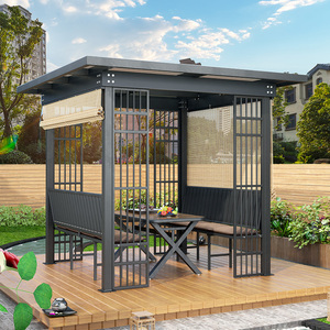 户外凉亭轻奢新中式花园庭院别墅帐篷可移动四角亭阳光板休闲亭子