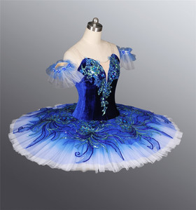 新款宝蓝色儿童芭蕾舞裙演出服成人天鹅湖专业蓝鸟变奏比赛TUTU裙