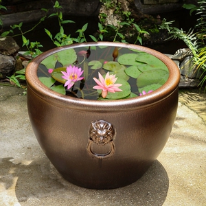 陶瓷大缸室外庭院养荷花睡莲缸特大号大水缸阳台客厅种铁树花盆缸