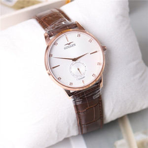 正品golgen古尊手表男表女表石英表情侣表防水超薄简约蓝宝石9151