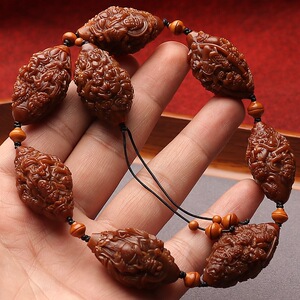 天上人间手串橄榄核雕2.0大籽手工玉化老料文玩手链万佛朝宗群仙