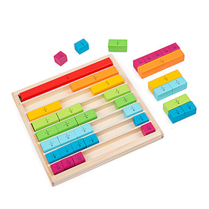 蒙台梭利蒙氏教具木制彩色小数棒分数棒儿童早教益智学习数学玩具