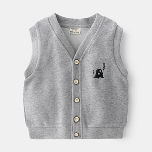 小男孩薄款马甲2幼儿童背心3单层4春秋5男宝宝薄坎肩开衫6岁男童