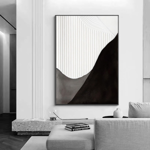 004人付款天猫北欧定制风格轻奢高级灰油画墙画现代简约客厅装饰画