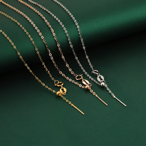 18k金项链女款万能针式可调节黄金彩金白金时尚闪o链diy饰品配件