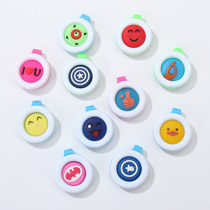 卡通固体硅胶驱蚊扣 儿童防蚊扣夹 户外防蚊纽扣随身扣子t
