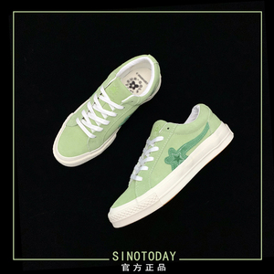 首尔匡威莱斯旗舰店one star小花联名绿色女鞋低帮板鞋男鞋帆布鞋