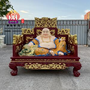 弥勒佛菩萨笑佛大肚五子弥勒全堂佛像家居风水摆件树脂玻璃钢