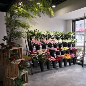 鲜花店创意花架大号花桶架多层鲜花展示架货架鲜花塑料桶铁艺花架
