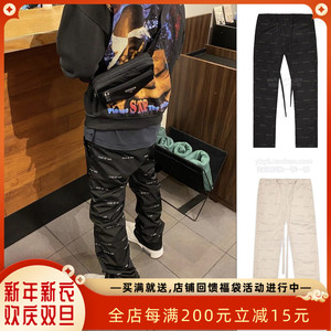 fear of god fog第六季满印logo弹幕高街魔术贴飘带尼龙工装长裤