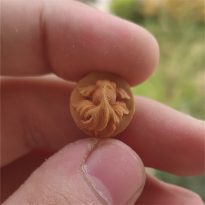 核雕单颗新款金玉满堂金鱼文玩可做龙纹桃核手串雕刻纯手工制作