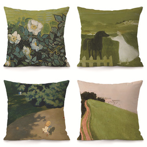 欧式田园花卉绒面抱枕现代简约艺术白玫瑰沙发客厅腰枕套靠枕靠垫