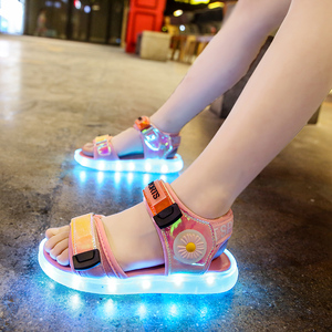 儿童充电发光凉鞋
