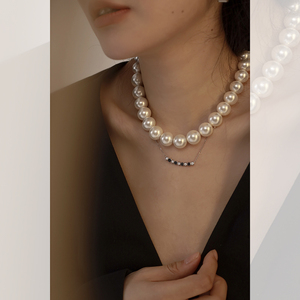【大灯泡项链】14mm贝珠+S925银 大尺寸珍珠颈链