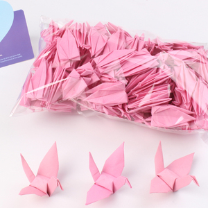 纸质创意礼品粉色10cm千纸鹤折纸成品100只生日礼物派对布置装饰