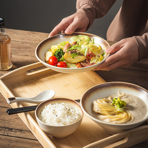 釉下彩一人食餐具家用陶瓷碗筷子套装精致日式碗个人专用高颜值碗