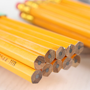 中华牌长城3544铅笔批发包邮黄色木杆HB小学生写字六角橡皮头正品