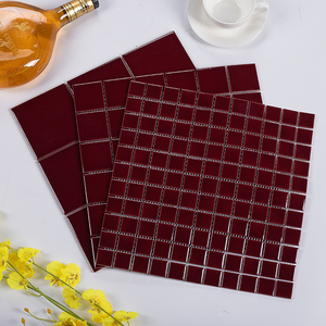 酒红色陶瓷马赛克瓷砖小红砖 电视背景墙卫生间浴室个性墙地砖贴