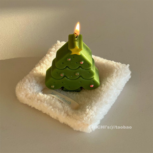 伴手礼物可爱圣诞元素姜饼人圣诞树造型创意香薰蜡烛摆件