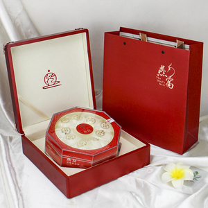 新款红色燕窝八角礼盒高档燕窝包装盒溯源码燕窝通用礼盒精品内盒