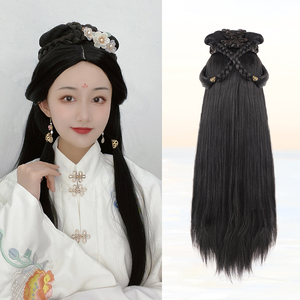 汉服头饰古风一体式全头套造型古装懒人整顶假发唐手残党cos发型