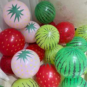网红草莓西瓜籽气球卡通水果主题儿童生日派对装饰儿童节庆用品