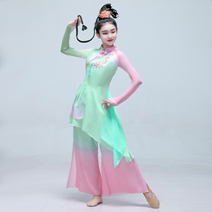 儿童古典舞演出服淡妆浓抹总相宜舞蹈服女团中国风扇子舞蹈服套装