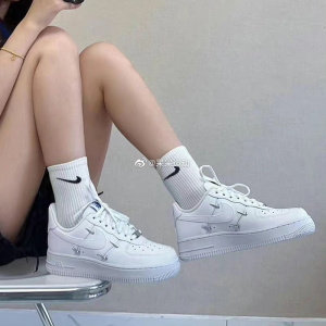 nike air force 1 af1 空军一号四钩白蓝泫雅同款增高板鞋 ct1990
