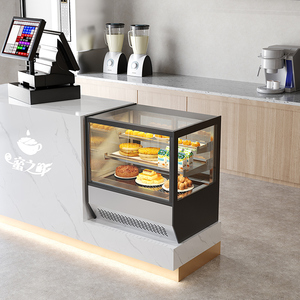 收银台简约现代饮品甜品烘焙蛋榚店面包店商用店铺柜台71人付款1280