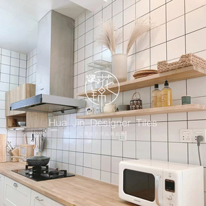 花锦日式小白砖全瓷拉槽北欧厨房格子墙砖浴室卫生间瓷砖300x600