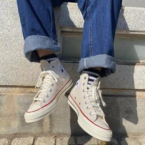 Converse匡威经典常青款1970S三星标米白色高帮帆布鞋162053C